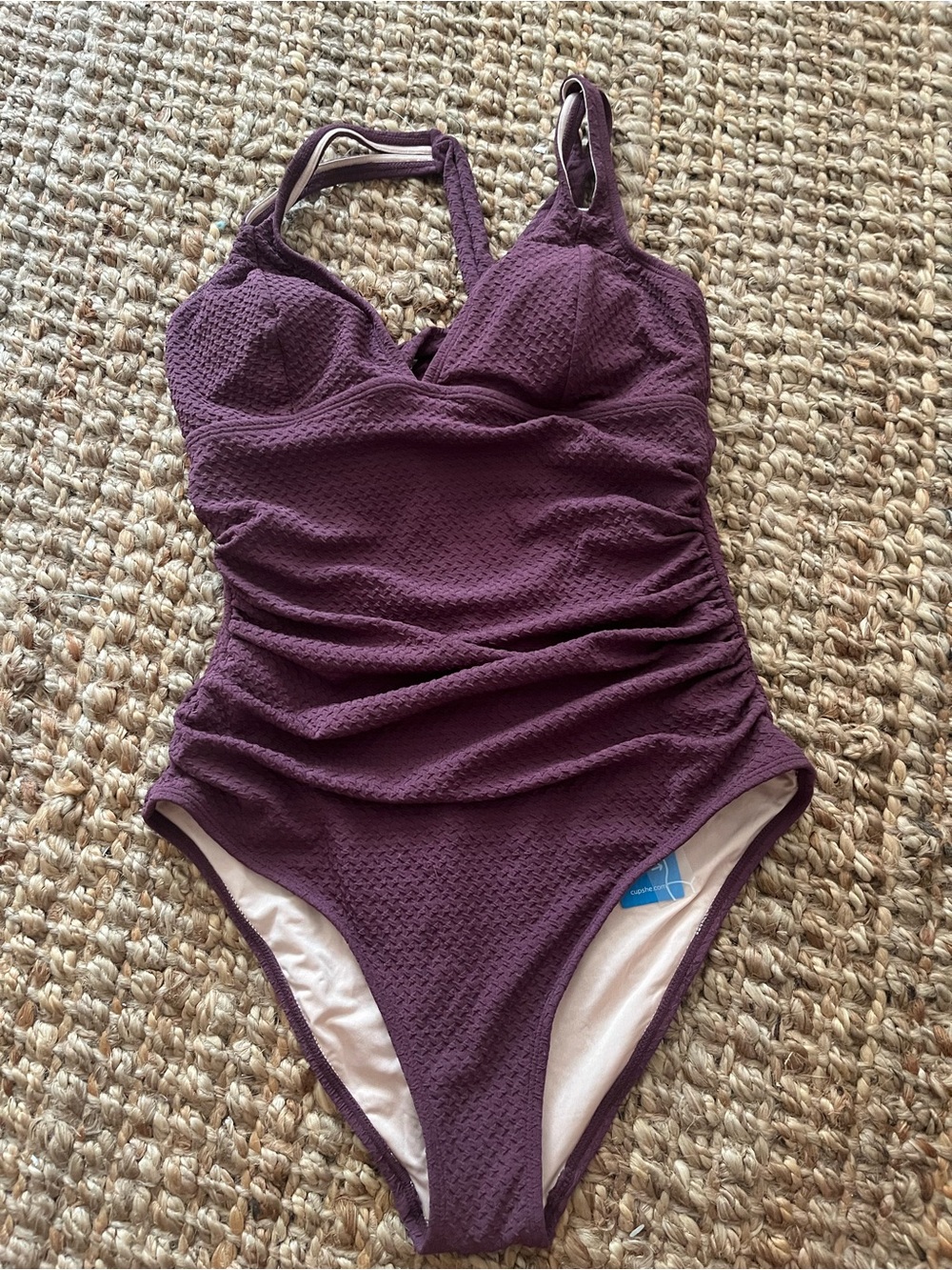 Cupshe Plum Textured One-Piece Swimsuit